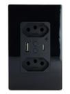 Tomada Inteligente Wifi USB C USB A Dupla 3Pinos Ekaza Preto
