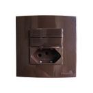 Tomada Interruptor Duplo Three Way Móvel Marmore Embutir 20a Marrom Margirius