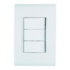 Tomada Liz 3 Teclas Simples 10A 250V c/ Placa Branca - Tramontina