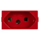 Tomada Modular Vermelha 2 Pinos + Terra de 20A 250V Astra