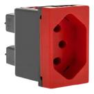 Tomada Modulo 20A Vermelha 2P+T 615079 - Pial Plus Tomada Modulo 20A Vermelha 2P+T 615079 - Pial Plus