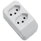 Tomada Móvel Múltipla 2p+t 10a 250 Volts Dupla Cinza - 2699 - Fame Tomada Padrao 2p+t Dupla 10a Cinza Fame 2699