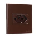Tomada P/ Moveis Margirius 2P T 20A 250v 70x70 Marrom Sleek