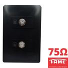 Tomada Para Antena De Tv Para Cabo Coaxial Dupla Com Placa Habitat Black FAME