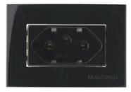 Tomada Para Móveis Margirius 2p+t 10A 250V Preto Brilho