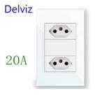 Tomada parede, Tomada elétrica padrão de segurança brasileira 20A 110V 250V painel de vidro Tomada parede, Tomada elétrica padrão de segurança brasileira 20A 110V 250V painel de vidro