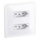 Tomada Pial Zeffia Dupla 2P + T 10A 250V Com Placa Branca Tomada Pial Zeffia Dupla 2P + T 10A 250V Com Placa Branca