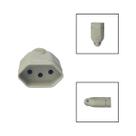 Tomada Plug Fêmea 3 Pinos 10A 250V Cinza