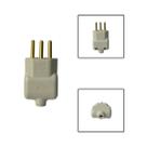 Tomada Plug Macho Prensa 3 Pinos 10A 250V Cinza