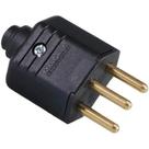 Tomada plugue 10a pld1-3 padrão brasileiro 3 pinos preta