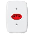 Tomada Pluzie Módulo Ideale 2P+T 20A com Placa Vermelho