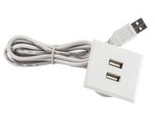 Tomada Pop c/2 USB Quadrado Cinza