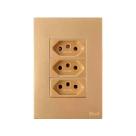 Tomada recta ouro 3 tom 10a blux 164143