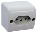 Tomada Retangular Sobrepor Lorenzetti - 2P+T - 10A - Cinza - 1713011
