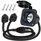 Tomada RV EilxMag 15 Amp 125V NEMA 5-15P com Cabo Duplo de 61 cm