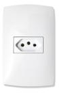 Tomada Simples 10a 4x2 Linha Home Branco Com Placa Blux
