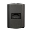 Tomada Simples 10A grafite Pluzie Matiz modular Tomada Simples 10A grafite Pluzie Matiz modular