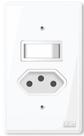 Tomada Simples 20A + 1 Interruptor Simples com Placa Branco - FC