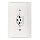 Tomada Simples 2p+t 10A Com Placa Espelho Branco Bivolt Com Inmetro 127V e 250V