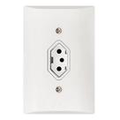 Tomada Simples 2p+t 10A Com Placa Espelho Branco Com Inmetro 127V e 250V Bivolt