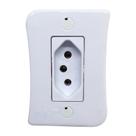 Tomada Simples 2p+t 20A Sobrepor Externo Branco Com Placa Espelho Linha Viena Bivolt 127v e 250v