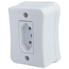 Tomada Simples 2p+t 20A Sobrepor Externo Com Placa Espelho Branco Com Inmetro Linha Viena Tomada Simples 2p+t 20A Sobrepor Externo Com Placa Espelho Branco Com Inmetro Linha Viena