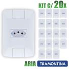 Tomada Simples Aria Branco Tramontina 10A/250V Kit c/ 20 unidades