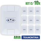 Tomada Simples Aria Branco Tramontina 10A 250V Kit com 10 unidades Tomada Simples Aria Branco Tramontina 10A 250V Kit com 10 unidades