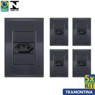 Tomada Simples Giz Grafite Tramontina 10A/250V Kit c/ 5 unidades