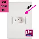 Tomada Simples Liz Branco Tramontina 10A/250V Kit c/ 10 unidades
