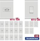 Tomada Simples Liz Branco Tramontina 10A/250V Kit c/ 15 unidades + Interruptor kit c/5 uni Tomada Simples Liz Branco Tramontina 10A/250V Kit c/ 15 unidades + Interruptor kit c/5 uni