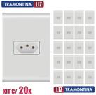 Tomada Simples Liz Branco Tramontina 10A/250V Kit c/ 20 unidades