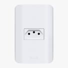 Tomada simples sp+t 10a 250v linha canoa -romazi 1613