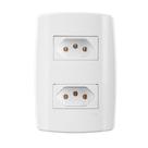 Tomada Slim Ilumi Monobloco Dupla 2P+T 10A com Placa 4 Embalagens c/ 2 Unidades Tomada Slim Ilumi Monobloco Dupla 2P+T 10A com Placa 4 Embalagens c/ 2 Unidades