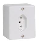 Tomada Sobrepor 2 Polos + Terra Branca 20A 250V - Ilumi