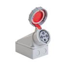 Tomada Sobrepor Industrial 3P+T 63A 380-415V 6H Vermelha IP67 56255343 Tramontina