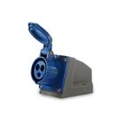 Tomada Sobrepor Industrial Azul TSS 3006 16A 2P+T 220/240VCA - Soprano