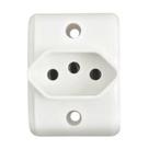 Tomada sobrepor retangular simples 2p+t 20a 250v branco pezzi