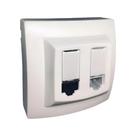 Tomada Sobrepor Rj45 + Rj11 Cat6 Branca Pial 675049 Tomada Sobrepor Rj45 + Rj11 Cat6 Branca Pial 675049