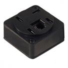 Tomada Telefone Externa Cartela Interneed Padrao+1 Jack Preta 0365 - Kit C/10 Cartelas
