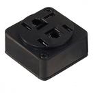 Tomada Telefone Externa Cartela Interneed Padrao+2 Jack Preta 4882 - Kit C/10 Cartelas