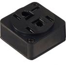 Tomada Telefone Externa Cartela Interneed Padrao+2 Jack Preta 4882 - Kit C/10 Cartelas