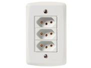 Tomada Tramontina Lux2 4x2 3 Tomadas 2P+T 10A 57145/076 - TRAMONTINA ELETRICO (FORJASUL