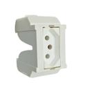 Tomada trilho din 2p+t 10a 250v branca sibratec
