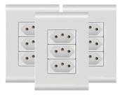 Tomada Tripla 10a/250v Com Placa 4x2 Liz Tramontina - 3 Un. Tomada Tripla 10a/250v Com Placa 4x2 Liz Tramontina - 3 Un.