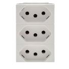 Tomada Tripla 10a 2p+t Branca 615043bc Pial Plus+ Legrand