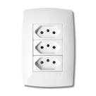 Tomada Tripla 10A Com Placa Branca Home - B.lux Tomada Tripla 10A Com Placa Branca Home - B.lux