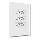 Tomada Tripla 10A Simples Recta Com Placa Branca - BLux