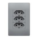 Tomada Tripla 20A/250V Com Placa Linha Habitat Onix - Fame
