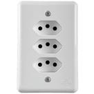 Tomada Tripla 20a Bivolt Stylus Branco 201211 - Ilumi Tomada Tripla 20a Bivolt Stylus Branco 201211 - Ilumi